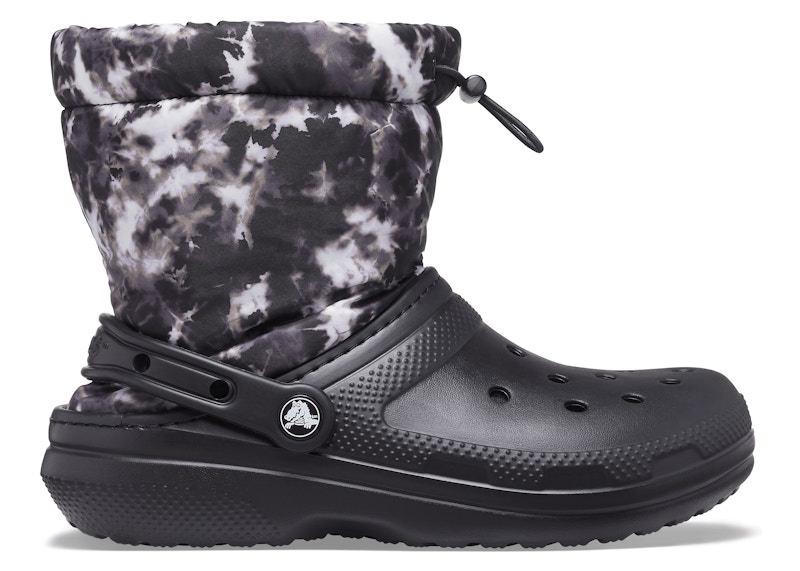 crocs classic lined neo puff boot tie dye black – Crocs Clogs Collection for All-Day Comfort