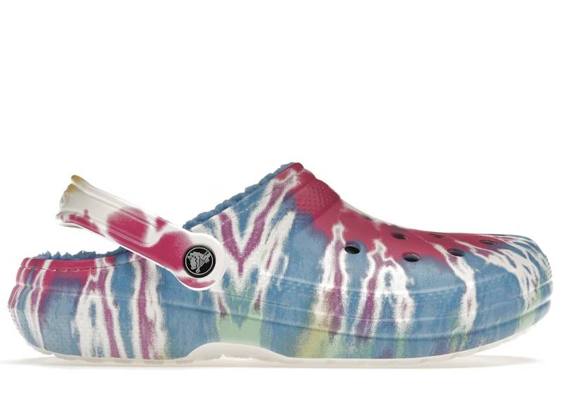 crocs classic tie-dye lined clog powder blue multi – Crocs Clogs Collection for All-Day Comfort